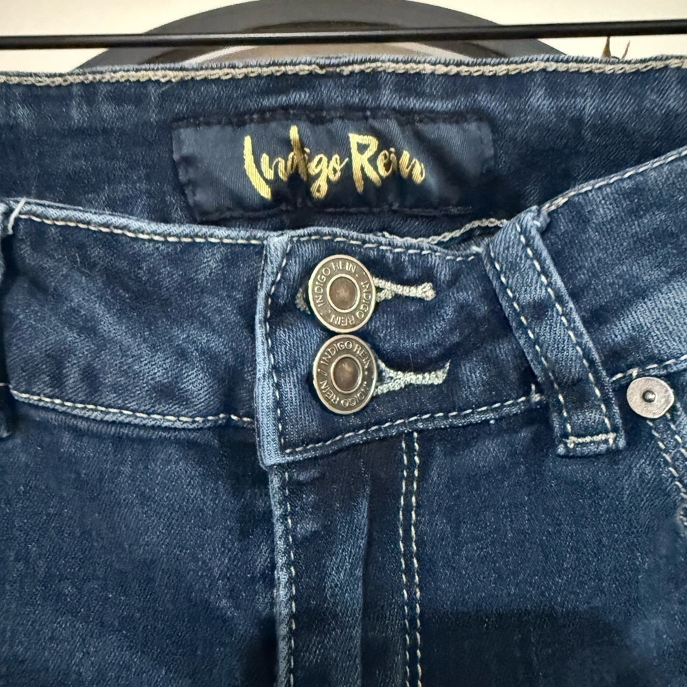 Indigo Rein Blue Skinny Jeans with Tapered Legs - Picture 3 of 8